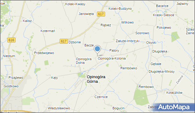 mapa Opinogóra-Kolonia, Opinogóra-Kolonia na mapie Targeo